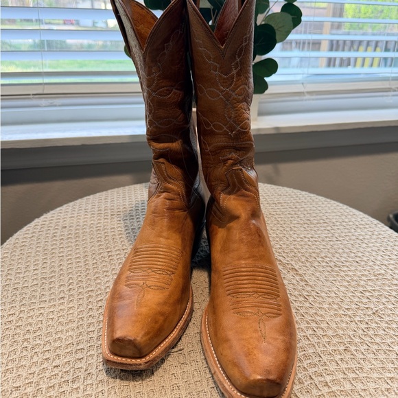 Lucchese 1883 n00112 Western Cowboy Brown Camel Cutter Toe Men Sz 10.5 D Reed - Picture 4 of 8